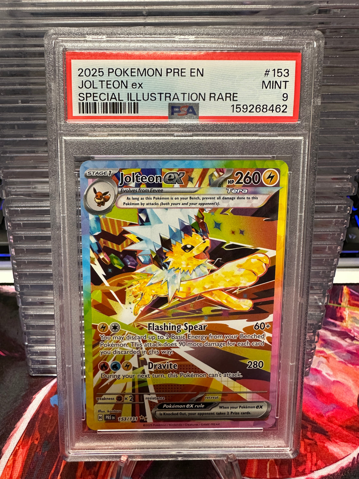 2025 Pokemon Prismatic Evolutions Jolteon EX Special Illustration Rare PSA 9
